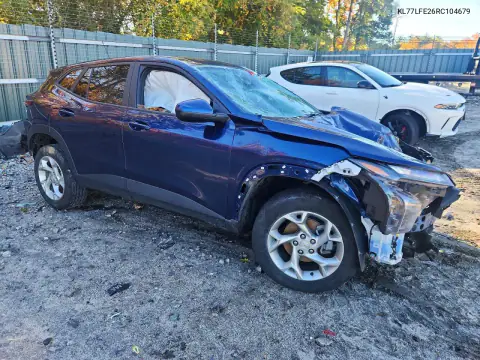 KL77LFE26RC104679 — 2024 Chevrolet TRAX, фото 4 з Copart, Передня частина