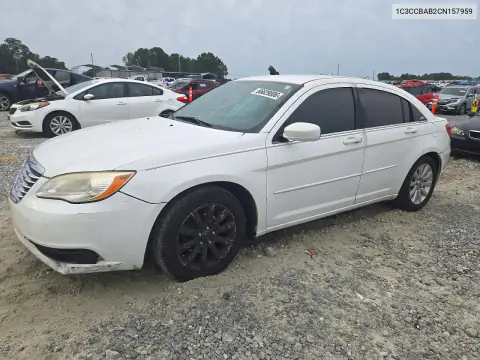 1C3CCBAB2CN157959 — 2012 Chrysler 200, Передняя часть, фото до ремонта