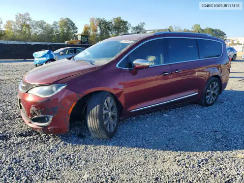2C4RC1GG9JR115131 — 2018 Chrysler Pacifica, Parte delantera, fotos antes de reparar