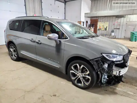 2C4RC3PG9NR187528 — 2022 Chrysler Pacifica, photo 4 from Copart, Front end