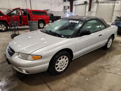3C3EL45H2YT239734 — 2000 Chrysler Sebring, Передняя часть, фото до ремонта