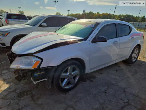 1C3CDZAB2DN702419 — 2013 Dodge Avenger, Передняя часть, фото до ремонта