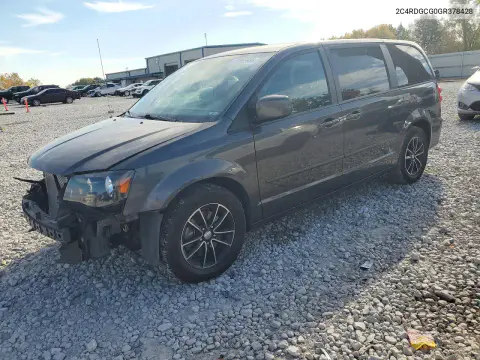 2C4RDGCG0GR378428 — 2016 Dodge Caravan, Передняя часть, фото до ремонта