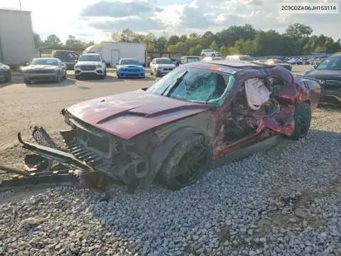 2C3CDZAG6JH153114 — 2018 Dodge Challenger, გვერდითი ნაწილი, ფოტოები შეკეთებამდე