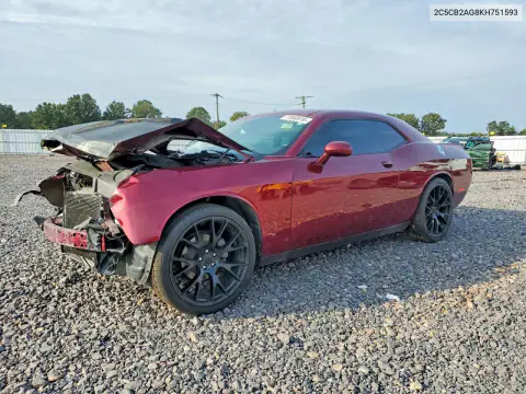 2C3CDZAG8KH751593 — 2019 Dodge Challenger, Front end, before-repair photos