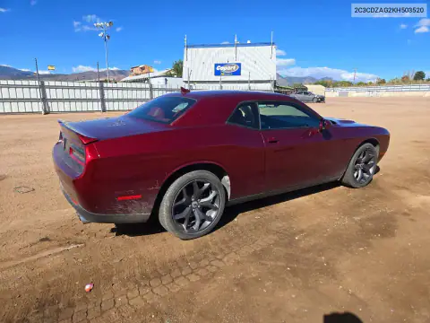 2C3CDZAG2KH503520 — 2019 Dodge Challenger, ფოტო 3, Copart, სეტყვა