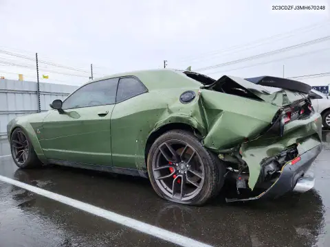 2C3CDZFJ3MH670248 — 2021 Dodge Challenger, foto 2 de Copart, Parte trasera