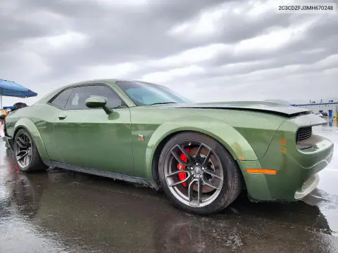 2C3CDZFJ3MH670248 — 2021 Dodge Challenger, foto 4 de Copart, Parte trasera