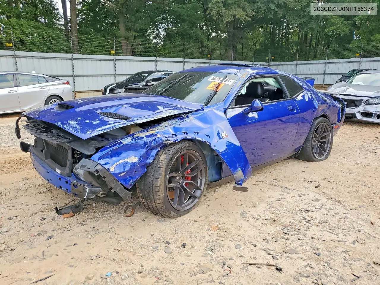 2C3CDZFJ0NH156374 Dodge Challenger 2022 — All-over damage damage, before-repair photo