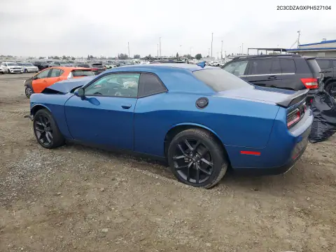 2C3CDZAGXPH527104 — 2023 Dodge Challenger, foto 2 de Copart, Parte delantera