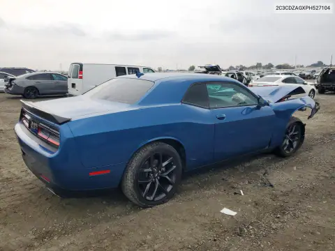 2C3CDZAGXPH527104 — 2023 Dodge Challenger, foto 3 de Copart, Parte delantera