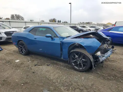 2C3CDZAGXPH527104 — 2023 Dodge Challenger, foto 4 de Copart, Parte delantera
