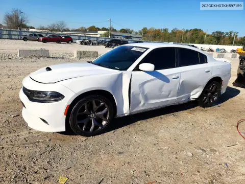2C3CDXHG7KH597159 — 2019 Dodge Charger, გვერდითი ნაწილი, ფოტოები შეკეთებამდე