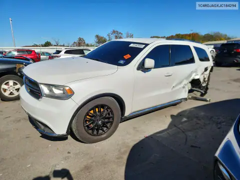 1C4RDJAGXJC184294 — 2018 Dodge Durango, უკანა ნაწილი, ფოტოები შეკეთებამდე