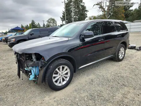 1C4RDJAG0KC606171 — 2019 Dodge Durango, Parte delantera (Front End), fotos antes de reparar