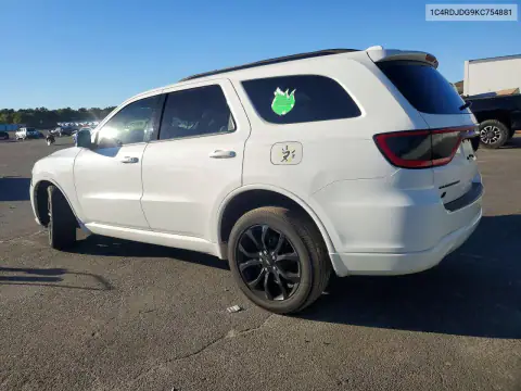 1C4RDJDG9KC754881 — 2019 Dodge Durango, foto 2 de Copart, Parte delantera