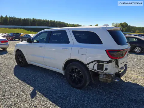 1C4RDHAG4KC573264 — 2019 Dodge Durango, zdjęcie 2 z Copart, Tył