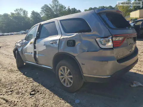 2020 Dodge Durango Sxt VIN 1C4RDJAG7LC215259 фото 2