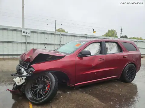 1C4RDJDG2MC850452 — 2021 Dodge Durango, წინა ნაწილი, ფოტოები შეკეთებამდე
