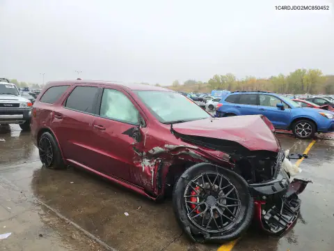 1C4RDJDG2MC850452 — 2021 Dodge Durango, ფოტო 4, Copart 02.11.2026, წინა ნაწილი