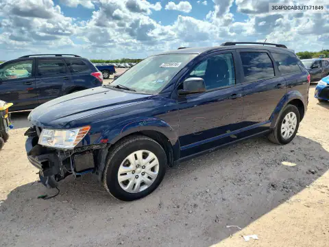 3C4PDCAB3JT171849 — 2018 Dodge Journey, ПЕРЕДНЯЯ ЧАСТЬ, фото до ремонта