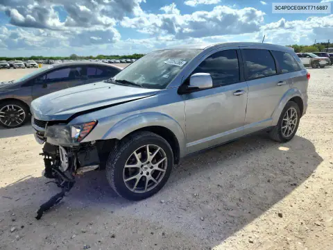 3C4PDCEGXKT716887 — 2019 Dodge Journey, Przód, zdjęć przed naprawą