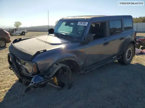1FMEE5DP2MLA91915 — 2021 Ford Bronco, ПЕРЕДНЯЯ ЧАСТЬ, фото до ремонта
