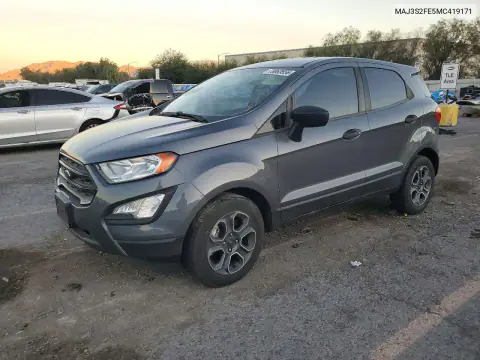 MAJ3S2FE5MC419171 — 2021 Ford Ecosport, უკანა ნაწილი, ფოტოები შეკეთებამდე