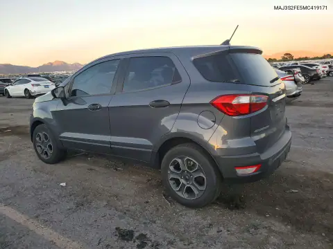 MAJ3S2FE5MC419171 — 2021 Ford Ecosport, ფოტო 2, Copart, უკანა ნაწილი