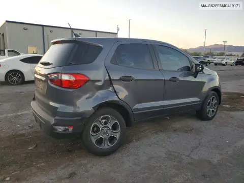 MAJ3S2FE5MC419171 — 2021 Ford Ecosport, ფოტო 3, Copart, უკანა ნაწილი
