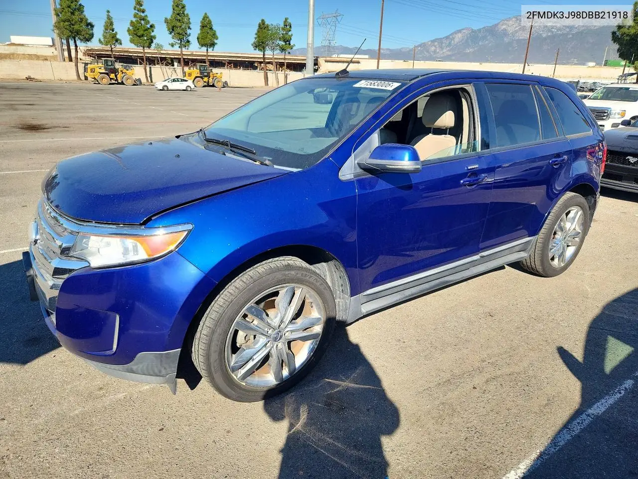 2013 Ford Edge Sel VIN 2FMDK3J98DBB21918 фото 1