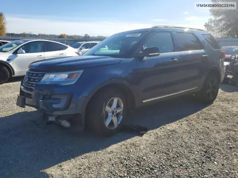 1FM5K8D80GGC23196 — 2016 Ford Explorer, Przód, zdjęć przed naprawą