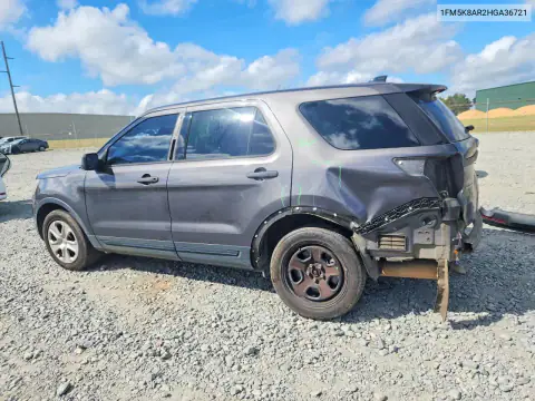 1FM5K8AR2HGA36721 — 2017 Ford Explorer, foto 2 de Copart, Parte trasera