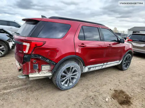 1FM5K8D83HGB77994 — 2017 Ford Explorer, zdjęcie 3 z Copart 04.11.2026, Tył