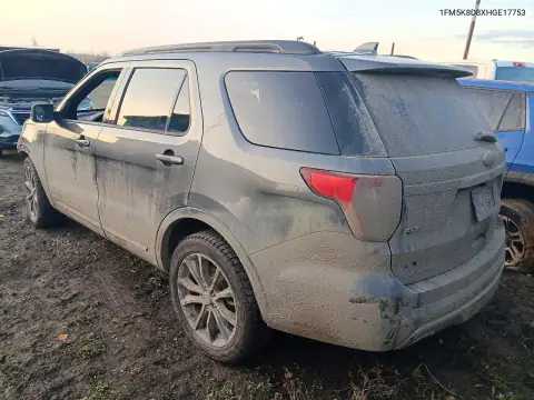 1FM5K8D8XHGE17753 — 2017 Ford Explorer, zdjęcie 2 z Copart, Przód