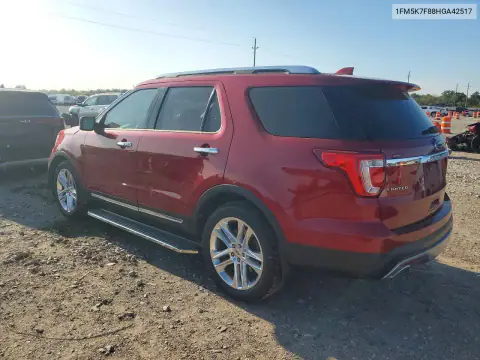 1FM5K7F88HGA42517 — 2017 Ford Explorer, zdjęcie 2 z Copart 26.10.2026, Przód