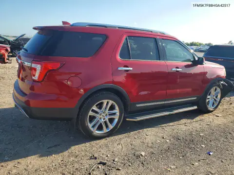 1FM5K7F88HGA42517 — 2017 Ford Explorer, zdjęcie 3 z Copart 26.10.2026, Przód