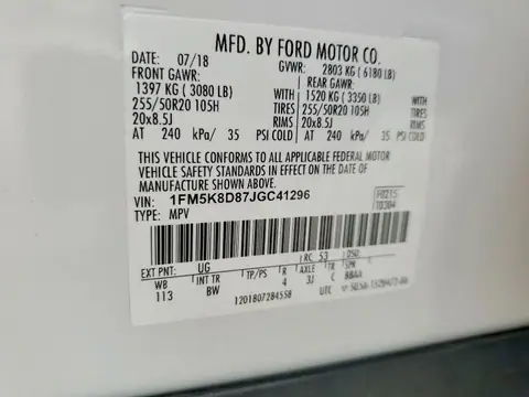 1FM5K8D87JGC41296 — 2018 Ford Explorer, фото 13 з Copart 14.10.2026, Задня частина