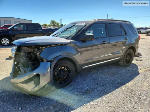 1FM5K7D83JGC69395 — 2018 Ford Explorer, ПЕРЕДНЯЯ ЧАСТЬ, фото до ремонта