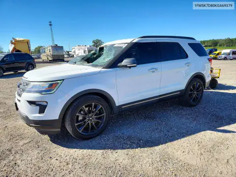 1FM5K7D80KGA69379 — 2019 Ford Explorer, წინა ნაწილი, ფოტოები შეკეთებამდე