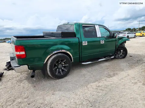 2004 Ford F150 Supercrew VIN 1FTRW12W04KB32294 фото 3