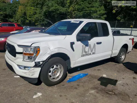 1FTEX1CP1MKE21185 — 2021 Ford F-150, Parte trasera, fotos antes de reparar