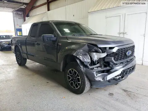 1FTEX1EP7NKD61606 — 2022 Ford F-150, photo 4 from Copart, Front end
