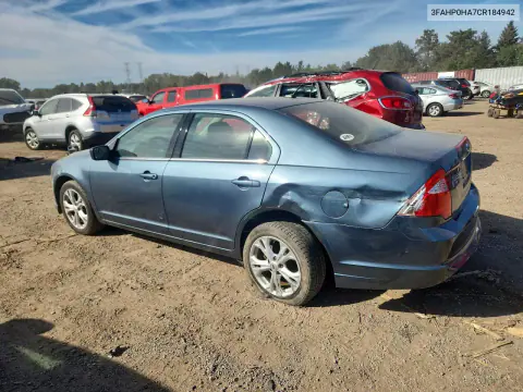 2012 Ford Fusion Se VIN 3FAHP0HA7CR184942 фото 2