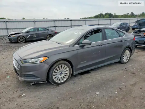 2016 Ford Fusion S Hybrid VIN 3FA6P0UU7GR205642 фото 1
