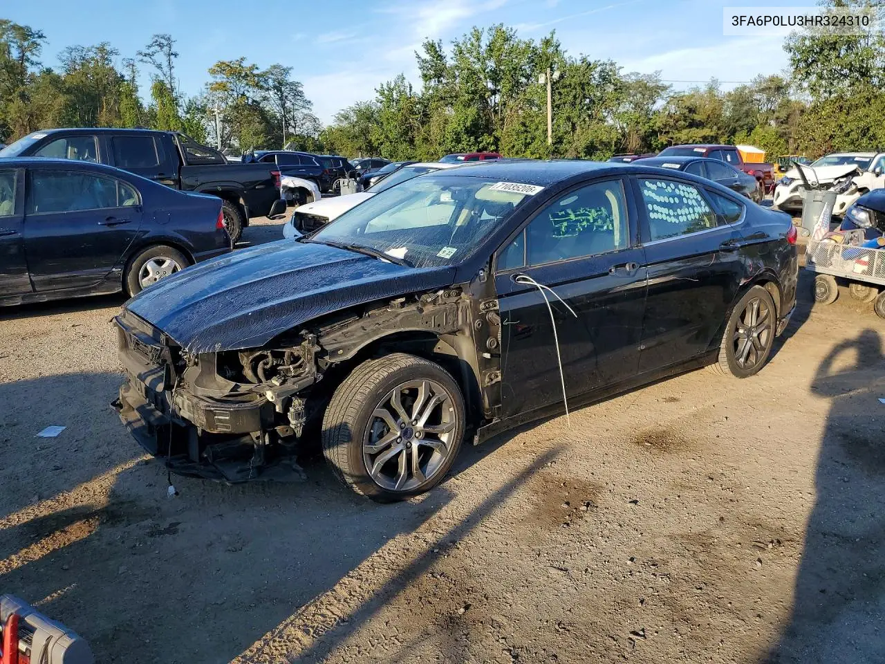 2017 Ford Fusion Se Hybrid VIN 3FA6P0LU3HR324310 фото 1