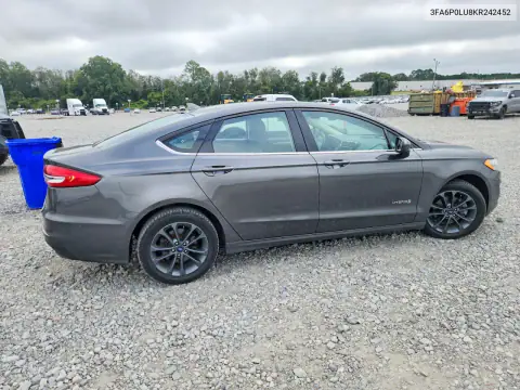 3FA6P0LU8KR242452 — 2019 Ford Fusion, photo 3 from Copart, Front end