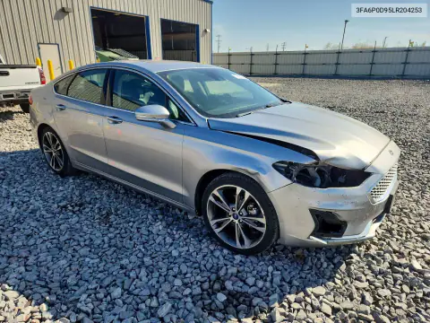 3FA6P0D95LR204253 — 2020 Ford Fusion, zdjęcie 4 z Copart, Przód