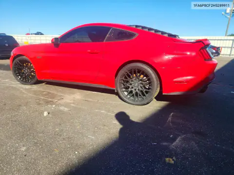 1FA6P8CF2H5289911 — 2017 Ford Mustang, foto 2 de Copart, Parte trasera