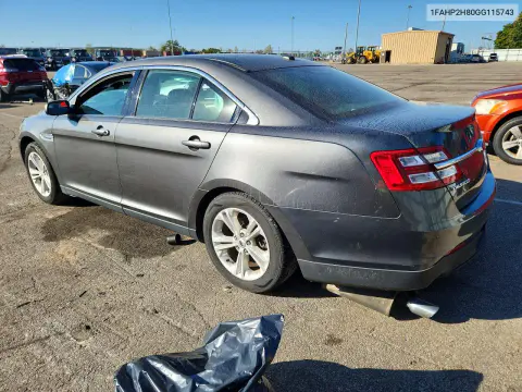 2016 Ford Taurus Sel VIN 1FAHP2H80GG115743 фото 2